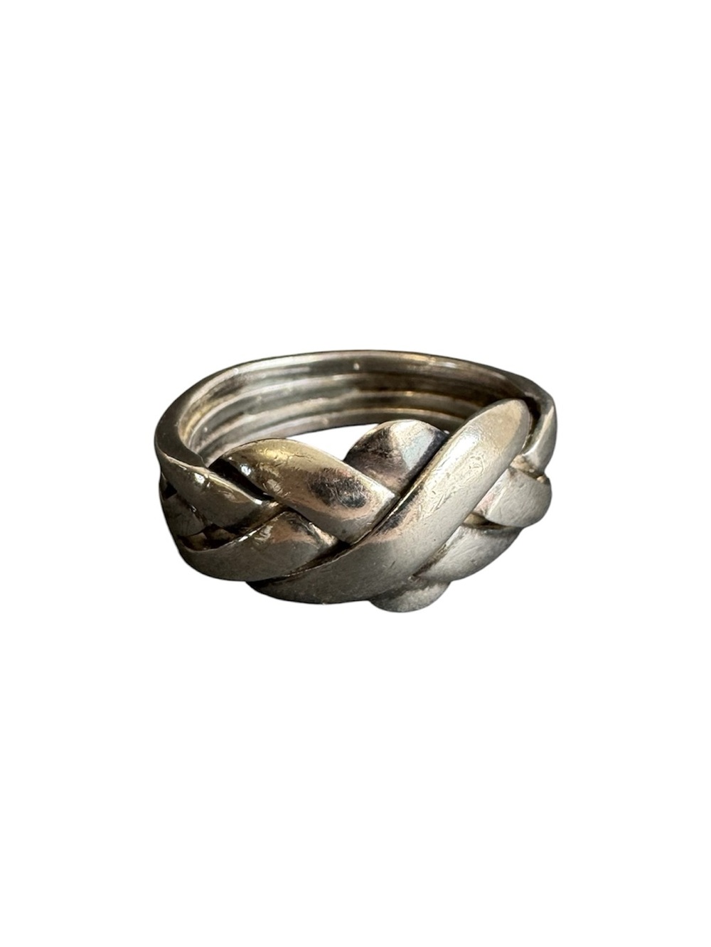 Sterling Silver Woven Band Ring Vintage Celtic Puzzle ? 925 Unisex 9